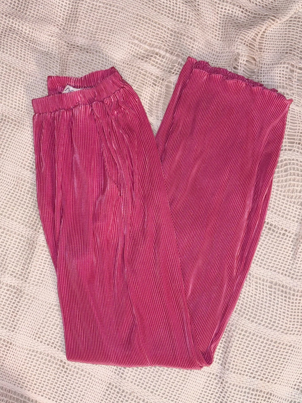 She + Sky Hot Pink Ribbed pants